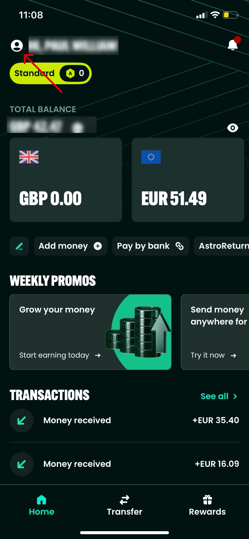 astropay settings section